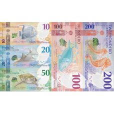 (193) ** PNew (PN1-PN5) Curacao & St. Martin 10,20,50,100 & 200 Gulden (2025) (5 Notes)